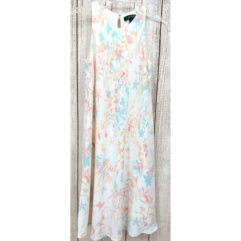 Lauren Ralph Lauren Pastel Floral Shift‎ Dress Size 0 Sleeveless